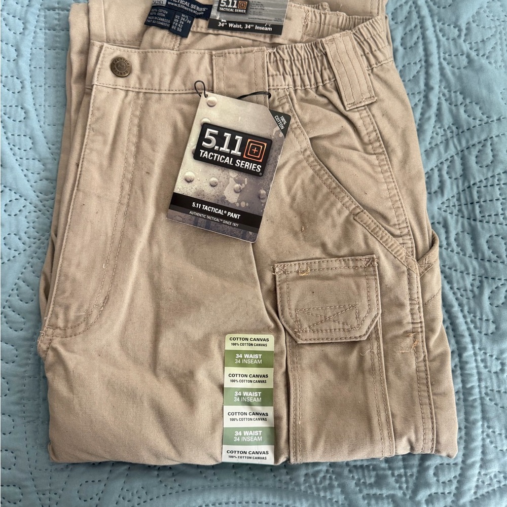 NWT 5.11 Tactical Men’s Khaki Canvas Cargo Pants